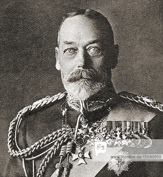 George V  George Frederick Ernest Albert  1865 bis 1936. König des Vereinigten Königreichs und der britischen Dominions sowie Kaiser von Indien.