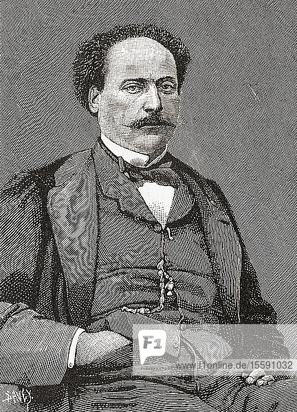 Alexandre Dumas  fils  1824 â€“ 1895. French author and playwright. Seen here aged 40. From The Strand Magazine  published January to June 1894.