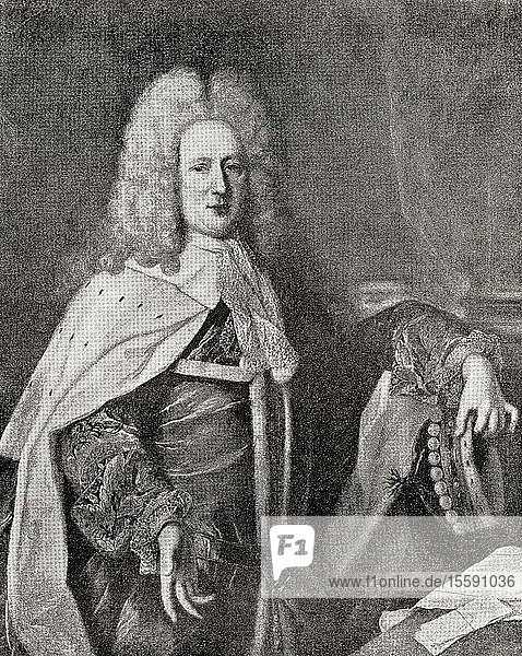 Henry St John  1st Viscount Bolingbroke  1678 â€“ 1751. English politician  government official and political philosopher. From The International Library of Famous Literature  published c. 1900