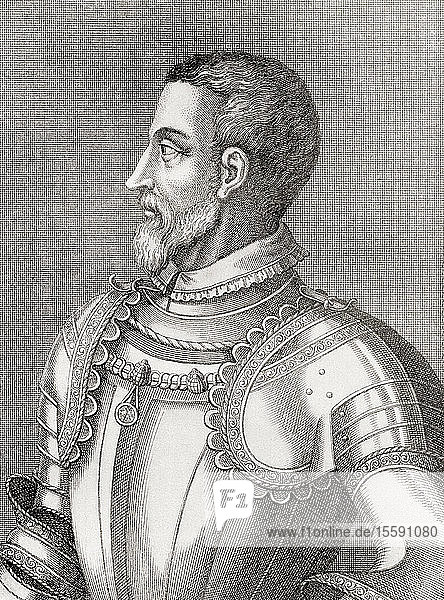 Francis de Lorraine II  Prince of Joinville  Duke of Guise  Duke of Aumale  1519 â€“ 1563. French soldier and politician. From The International Library of Famous Literature  published c. 1900