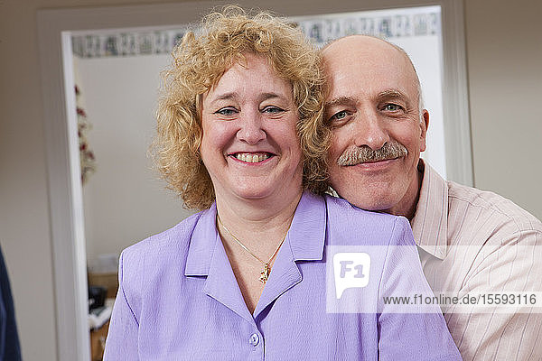 Portrait of a romantic couple smiling