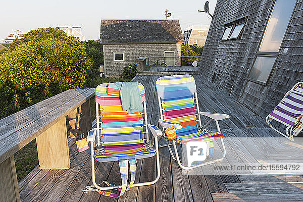 Summer chairs at the beach house