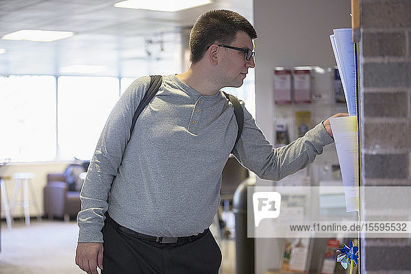 Man with Visual Impairment at school