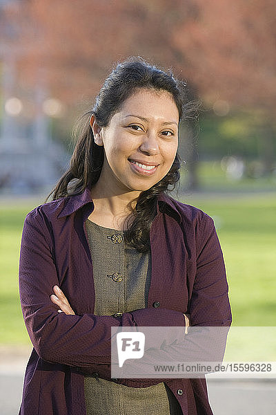 Portrait of an Hispanic woman smiling