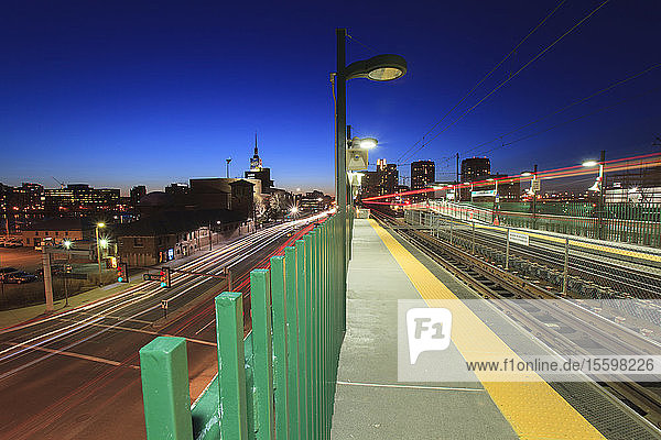 Subway tracks and highways leading to a museum Leverett Circle Museum Of Science Boston Massachusetts USA