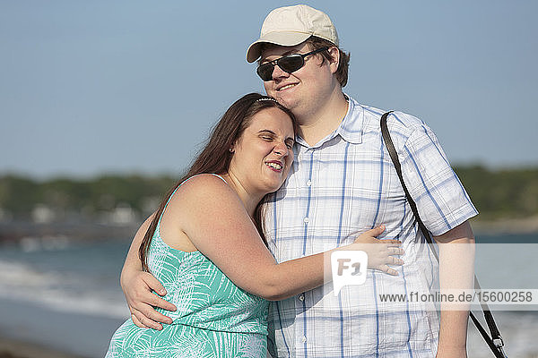 Blind couple in love and enjoying the outdoors