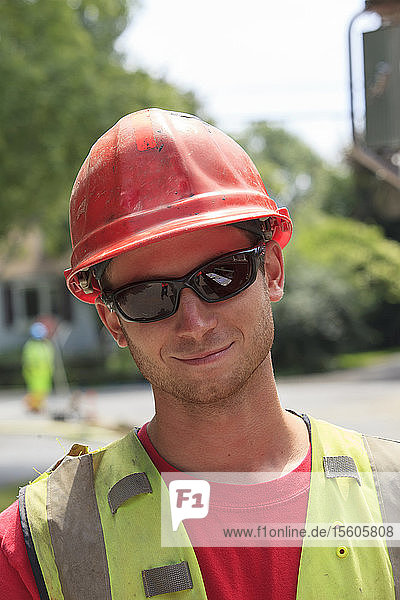 Portrait of construction worker on project site