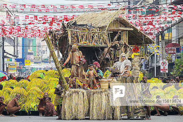 Tribu Panayanon performing during the 2015 Dinagyang Festival Iloilo City Western Visayas Philippines