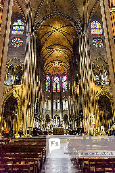 Main Cathedral and altar of Notre Dame  Paris  France