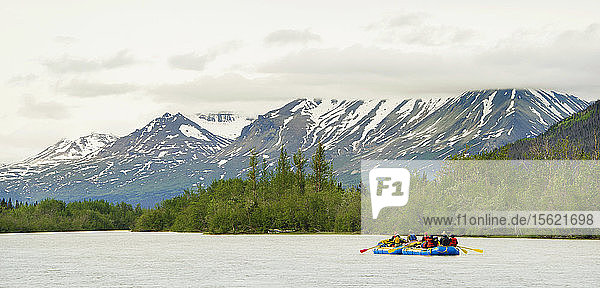 Rafters Rafting On The Alsek River In Alaska  Canada