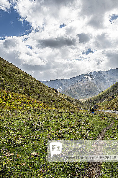 Trekking along the Kvakhidistskali River in the National Park of Tusheti