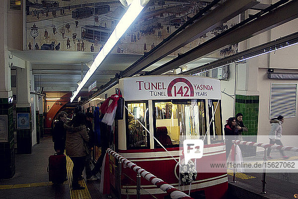 Taksim-Tunnel Standseilbahnlinie. Istanbul Türkei