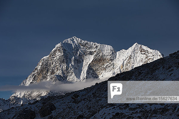 Majestic scenery of mountain peak of Taboche (Mount Tawoche) in Himalayas Solukhumbu District Nepal