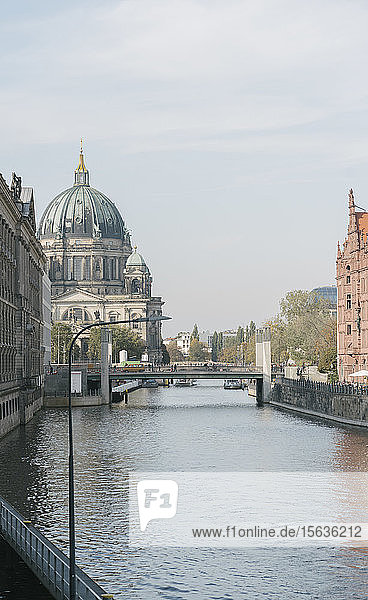 View to Berlin Cathedral with River Spree in the foreground  Berlin  Germany