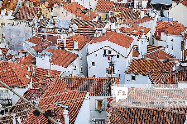 Portugal  Lissabon  Alfama  Hochwinkelansicht der Dächer