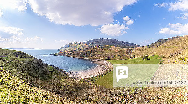 Szenische Ansicht des Strandes von Ardslignish gegen den Himmel  Acharacle  Ardnamurchan  Schottland  Großbritannien