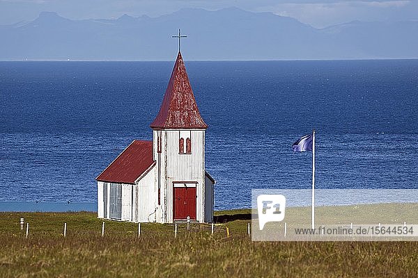 Church in Hellnar  Snaefellsnes Peninsula  West Iceland  Iceland  Europe