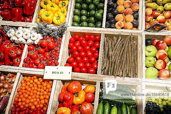 Bio-Gemüse im Bio-Markt auf der Lebensmittelmesse ANUGA  Köln  Nordrhein-Westfalen  Deutschland  Europa