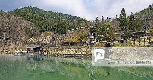 Rekonstruktion eines alten japanischen Dorfes Hida Minzoku Mura Folk Village Hida no Sato Takayama Japan Asien