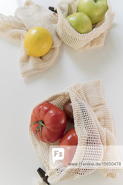 Produce in reusable bag