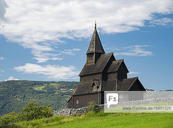 The Urnes Stave Church in Urnes UNESCO World Heritage Site on Sogne Fjord Vestlandet Norway Scandinavia