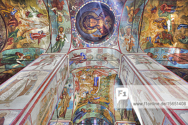 Fresken  Mariä-Entschlafens-Kathedrale  Dreifaltigkeitskloster St. Sergius  Sergiew Posad  Goldener Ring  Oblast Moskau  Russland
