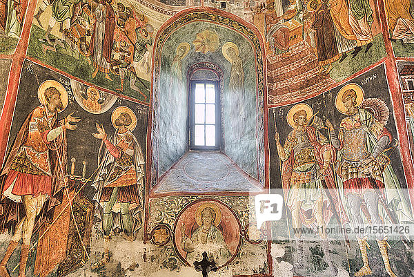 Innenfresken  Kirche des Heiligen Kreuzes  1487  UNESCO-Weltkulturerbe  Patrauti  Kreis Suceava  Rumänien