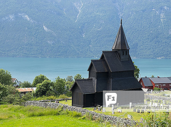 The Stave Church in Urnes UNESCO World Heritage Site Sognefjord Norway Scandinavia