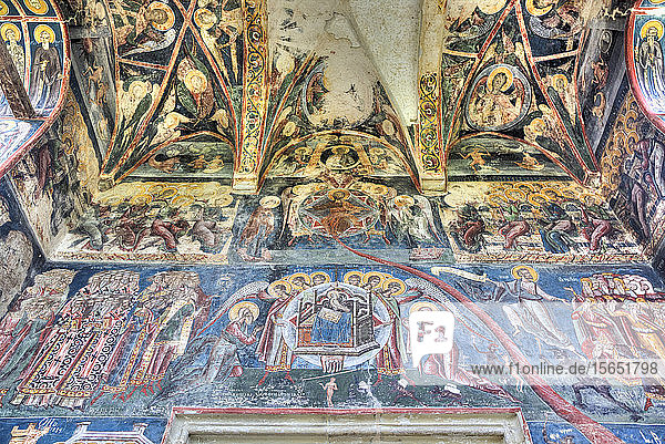 Innenfresken  Moldovita-Kloster  1532  UNESCO-Weltkulturerbe  Vatra Moldovitei  Kreis Suceava  Rumänien