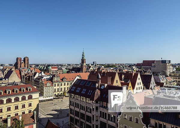 Old Town  elevated view  Wroclaw  Lower Silesian Voivodeship  Poland.
