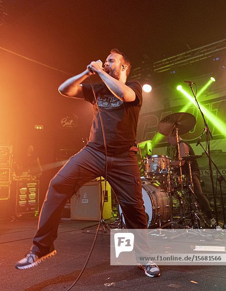 (Madrid,  Spain,  December 11th,  2019) Neil Fallon of Clutch performs on stage at Sala But in Madrid (Photo by Angel Manzano)