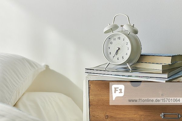 Alarm clock in a bedroom