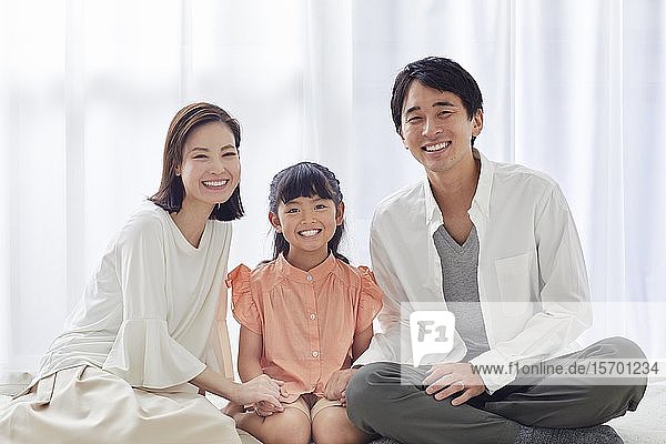 Happy Japanese family