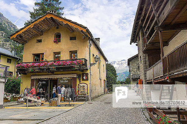 Italy Aosta Valley Gressoney-Saint-Jean downtown