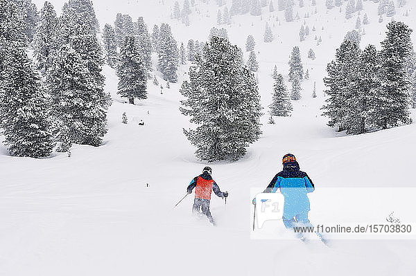 Skiers skiing  Kühtai  Austria