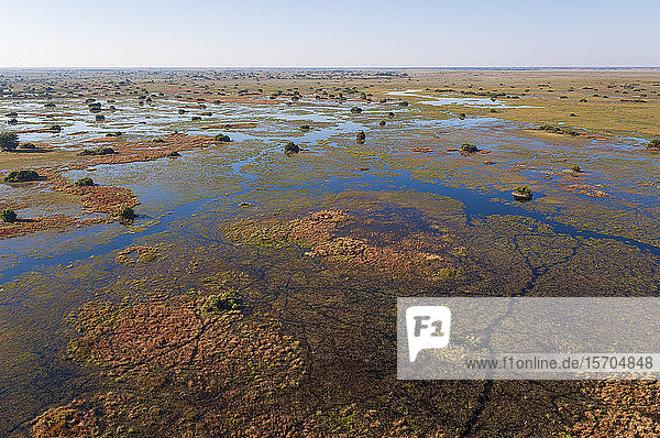 Luftaufnahme des Okavango-Deltas  Botswana