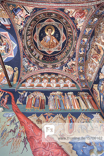 Frescoes Last Judgement New St. George Church dating from 1705 Old Town Bucharest Romania Europe