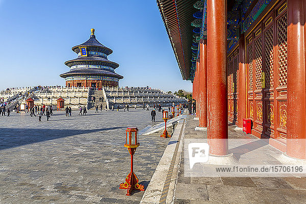 Die Halle des Gebets für gute Ernten im Himmelstempel  UNESCO-Weltkulturerbe  Peking  Volksrepublik China  Asien