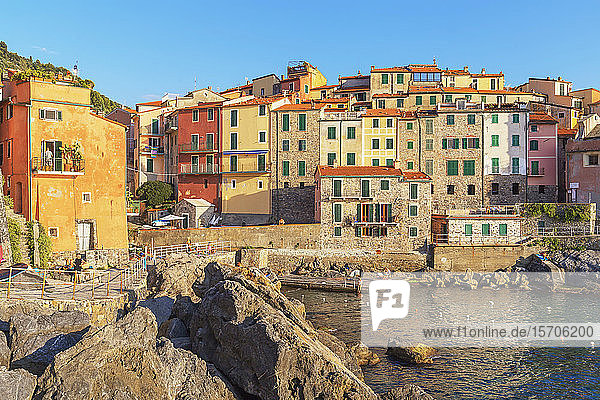 View of Tellaro village, Lerici, La Spezia district, Liguria, Italy, Europe