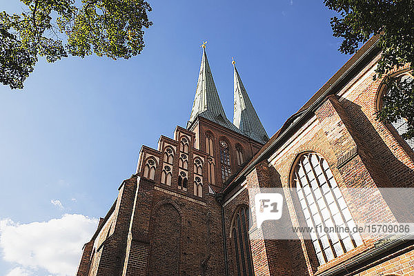 Germany Berlin Nicholas Quarter Low angle view of St. Nicholas Church