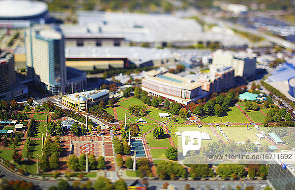 USA  Georgia  Atlanta  Luftaufnahme des Centennial Olympic Park