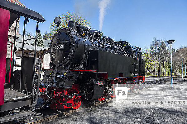 Germany  Saxony-Anhalt  Quedlinburg  Steam locomotive waiting at railroad station