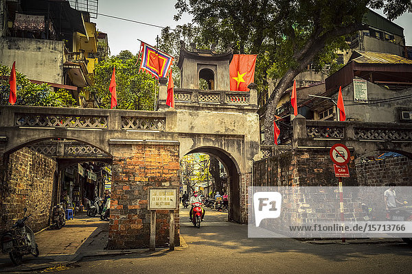 City gate Quan Chuong Hanoi Vietnam Asia