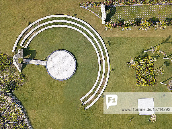 Indonesia Bali Nusa Dua Aerial view of open air scene