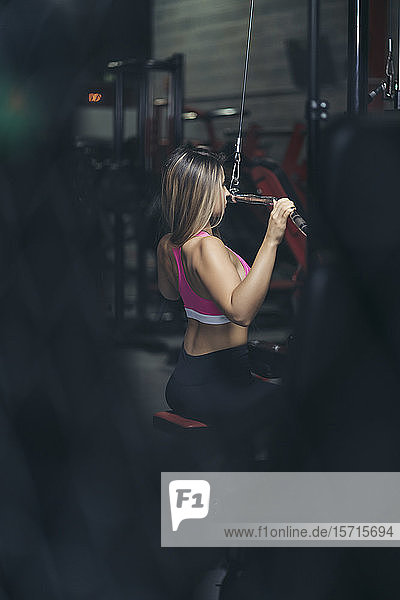 Female bodybuilder in gym