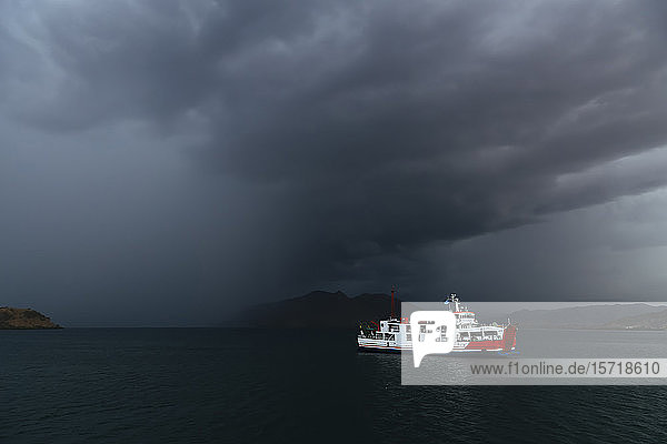 Indonesia Ferry on sea near Sumbawa island