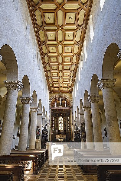 Interior view Church of St. James Regensburg Upper Palatinate Bavaria Germany Europe