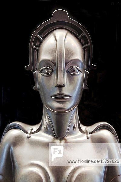Machine man Maria  replica of the fictitious robot figure from the silent film Metropolis by Fritz Lang from 1926  Germany  Europe