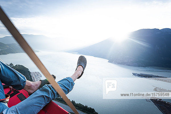Großwandklettern mit portaledge Squamish Britisch-Kolumbien Kanada