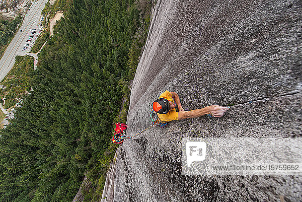 Trad climbing Stawamus Chief Sea to Sky-Korridor Squamish Britisch-Kolumbien Kanada
